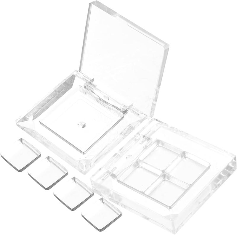 2 Pack Transparent Refillable Eyeshadow Boxes Highlighter Cases Compact Travel Containers - Image 2